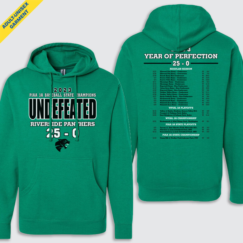 RHSP 2023 Undefeated Season PO Hood, Color: Green, Size: S