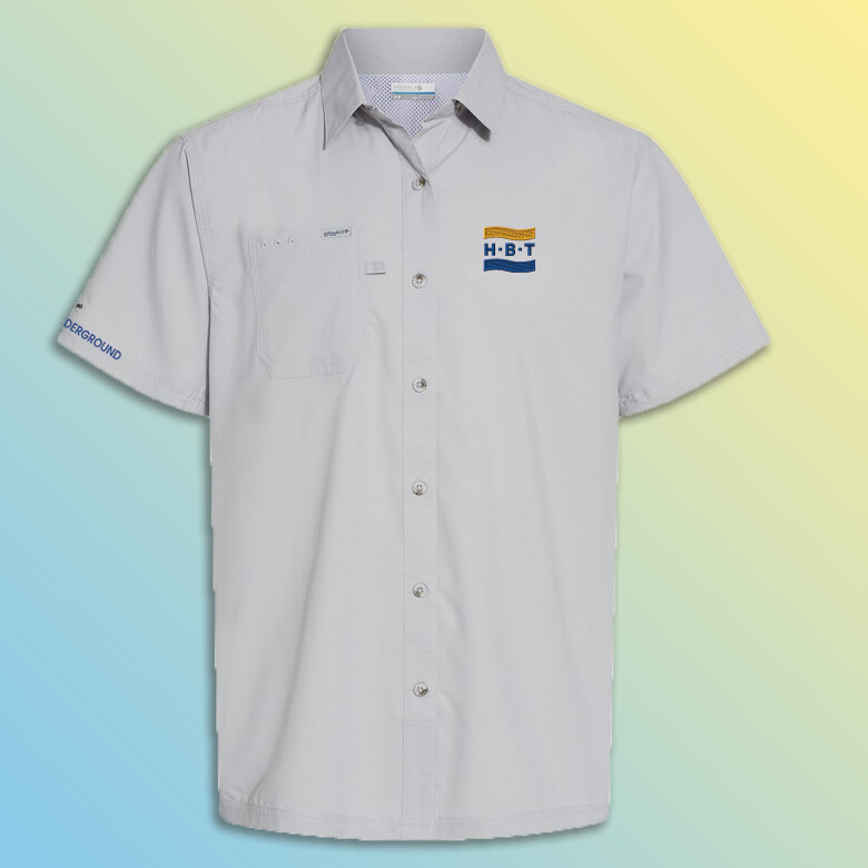 HBT EMB Columbia - Slack Tide™ Camp Shirt, Color: Grey, Size: S