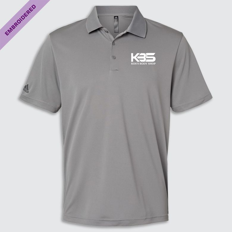 KBS EMB Men&#39;s Adidas Performance Polo, Color: Grey, Size: S
