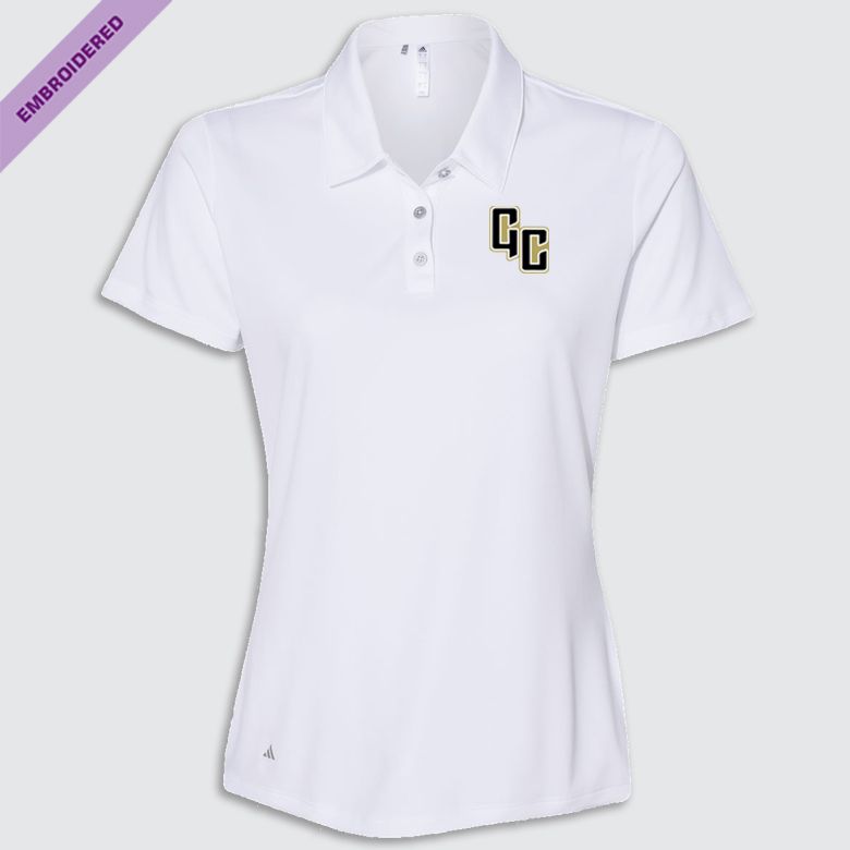 GCHS EMB Adidas Women&#39;s Polo, Color: White, Size: S