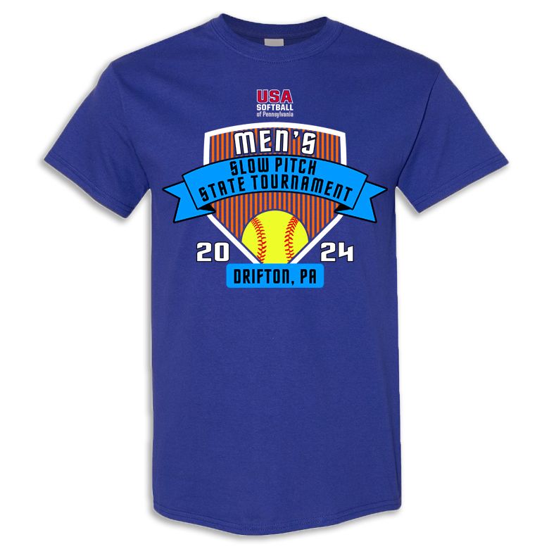 USA-P Men&#39;s 2024 Slow Pitch State Tournament Tee