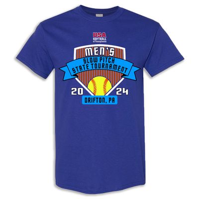 USA-P Men&#39;s 2024 Slow Pitch State Tournament Tee