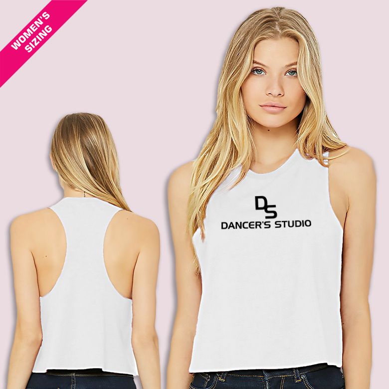DS-Dancer&#39;s Studio Women&#39;s Crop Racerback Tank, Color: White, Size: S