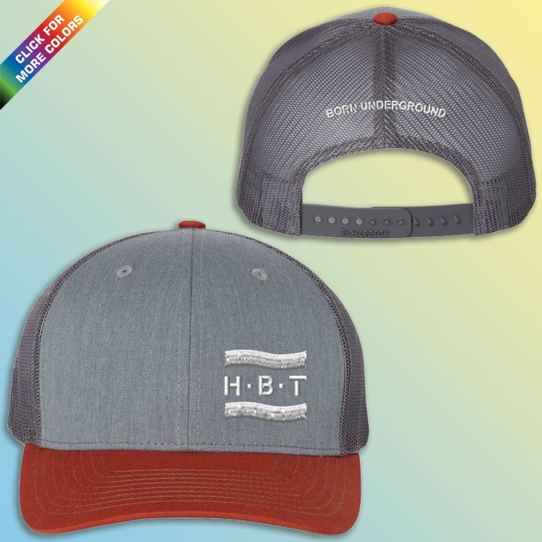HBT-BU-EMB Richardson Snapback Trucker Cap