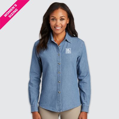 Women&#39;s Long Sleeve MCSB Denim Shirt