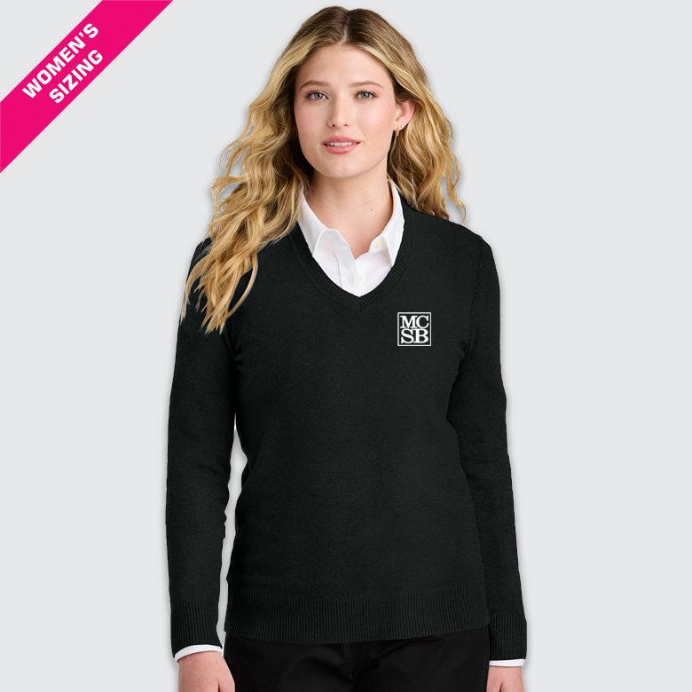 Women&#39;s Cut V-Neck MCSB Sweater