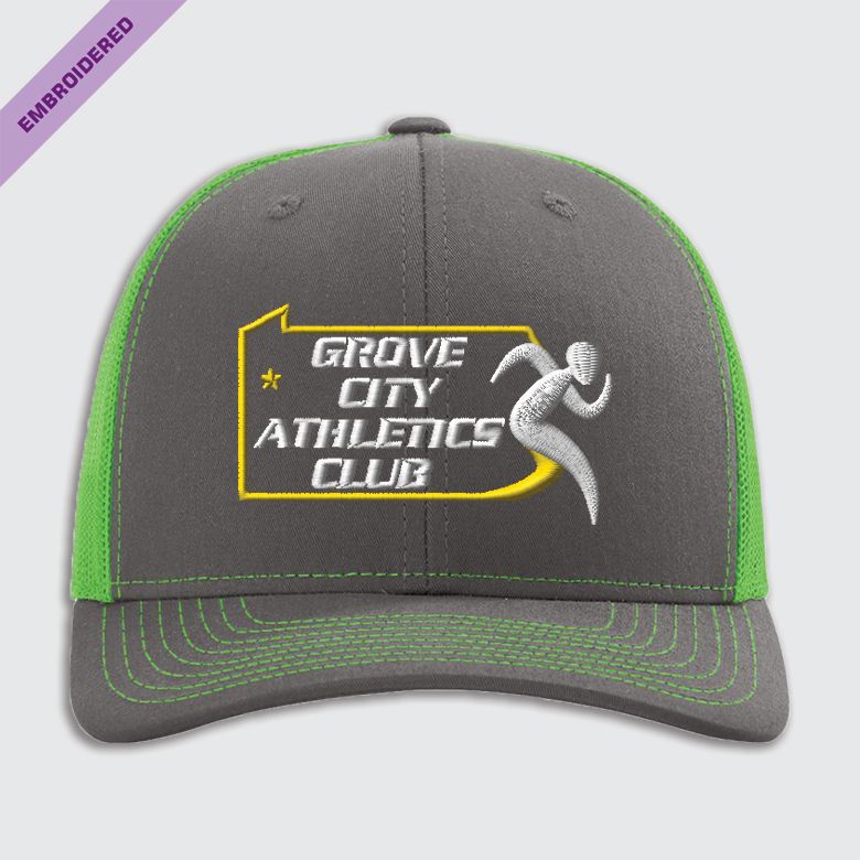 GCAC-EMB Neon Green/Charcoal Richardson Trucker Hat