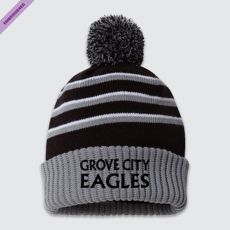 GC Eagles Striped/Pom Beanie