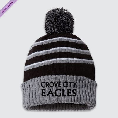 GC Eagles Striped/Pom Beanie