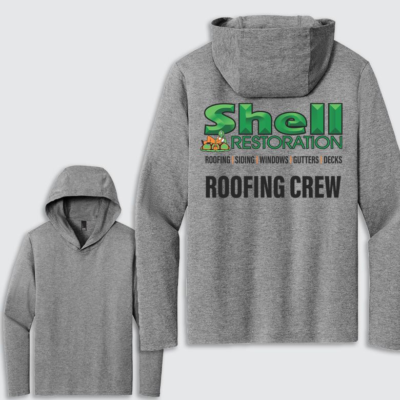 Shell Restoration - Roofing Crew LS Hooded Tri-Blend Shirt