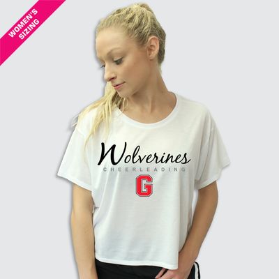 Wolverines Script Ladies Flowy Boxy Tee