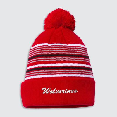 Script Wolverines-EMB Pom Beanie