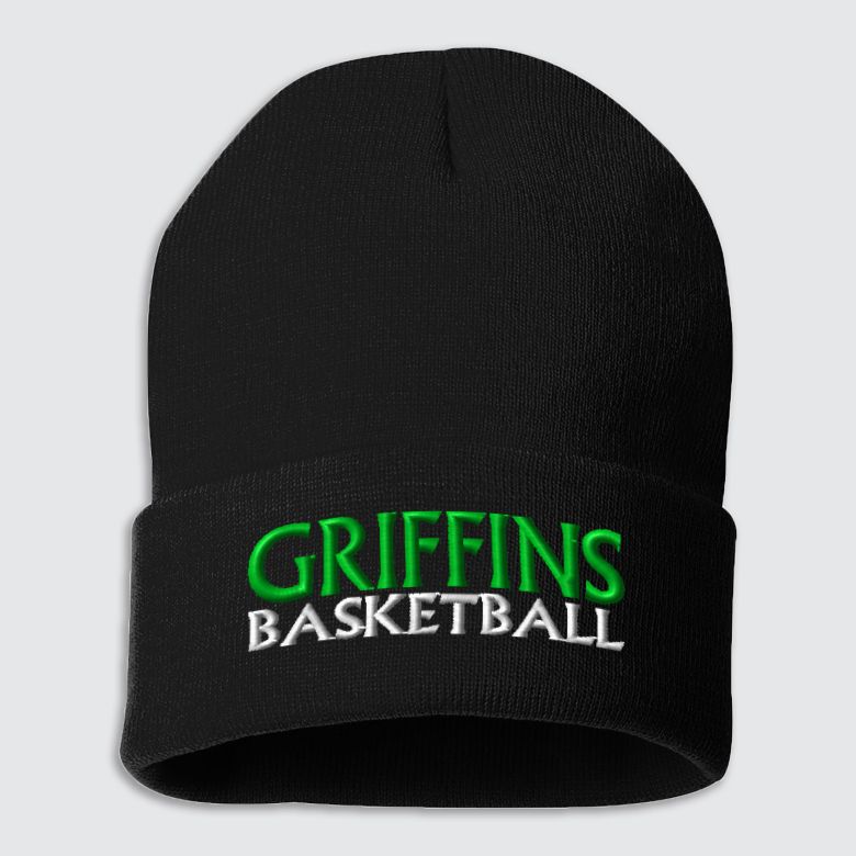 Griffins BB-EMB 12" Fleece Lined Cuffed Beanie