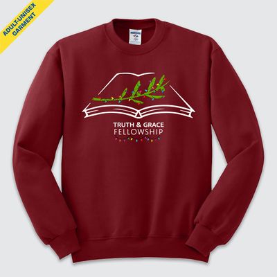 T&amp;G Christmas Lights NuBlend Crewneck Sweatshirt (Cardinal Red)