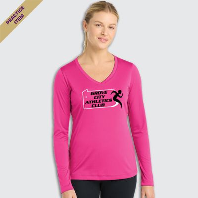 GCAC Sport-Tek® Women's Long Sleeve Posi-Charge® Competitor™ V-Neck Tee - PRACTICE Color