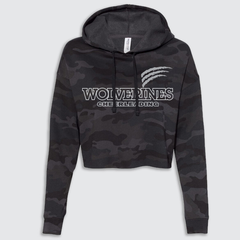 G-Wolverines-H2 Stealth Cheer Leader Ladies Crop Fleece