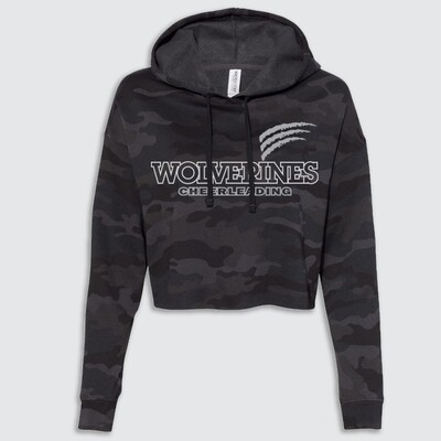 G-Wolverines-H2 Stealth Cheer Leader Ladies Crop Fleece