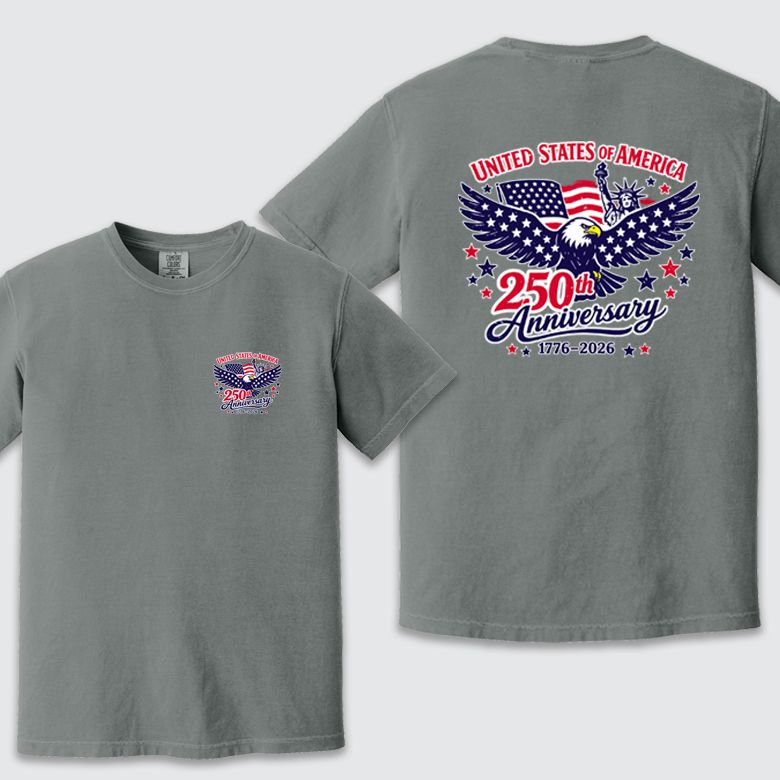 250th Eagle Grey Comfort Colors Heavyweight Tee