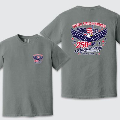 250th Eagle Grey Comfort Colors Heavyweight Tee