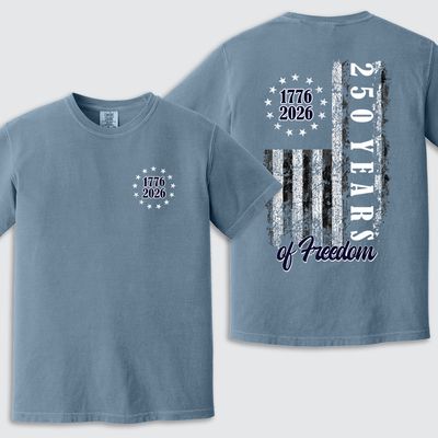 250 Years of Freedom - Blue Jean Comfort Colors Heavyweight Tee