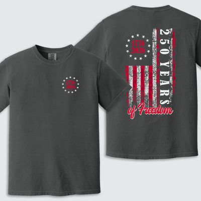 250 Years of Freedom - Graphite Comfort Colors Heavyweight Tee
