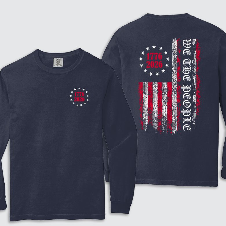 We The People - Navy Comfort Colors Heavyweight Long Sleeve