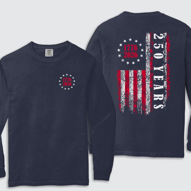 250 Years - Navy Comfort Colors Heavyweight Long Sleeve