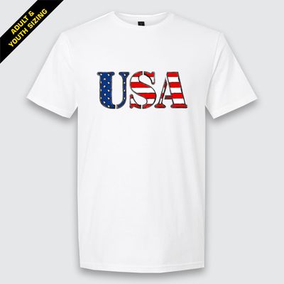 White USA Tee