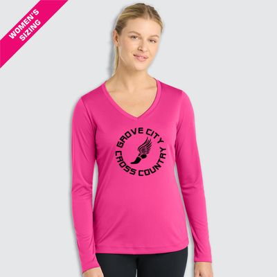 Harrier-GCCC Sport-Tek® Women's Long Sleeve PosiCharge® Competitor™ V-Neck Tee