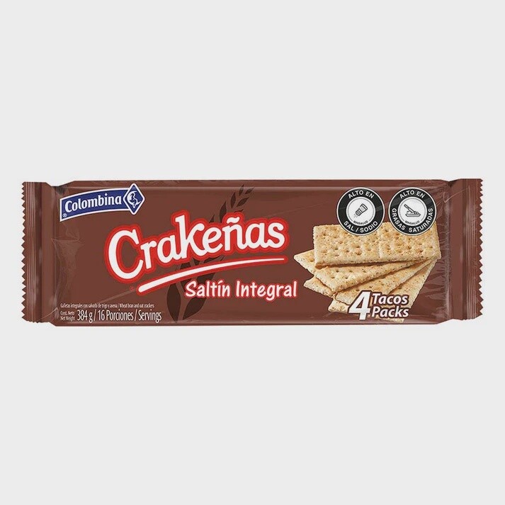 Crakeñas Whole Wheat Crackers 4 Packs 384 g