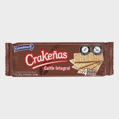Crakeñas Whole Wheat Crackers 4 Packs 384 g