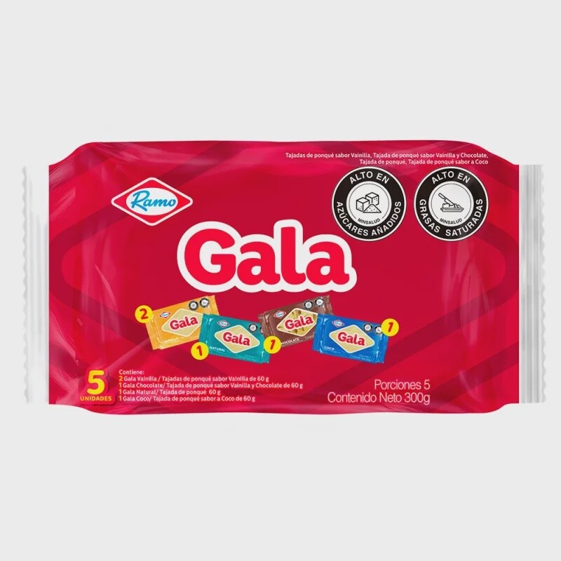 Ponqué Gala 60 g 5 Pack Ramo