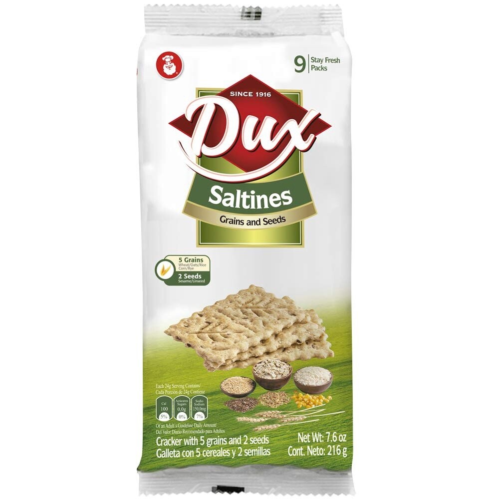 Dux Saltines 216g Paquete 9 Unidades, Flavor: Grains &amp; Seeds