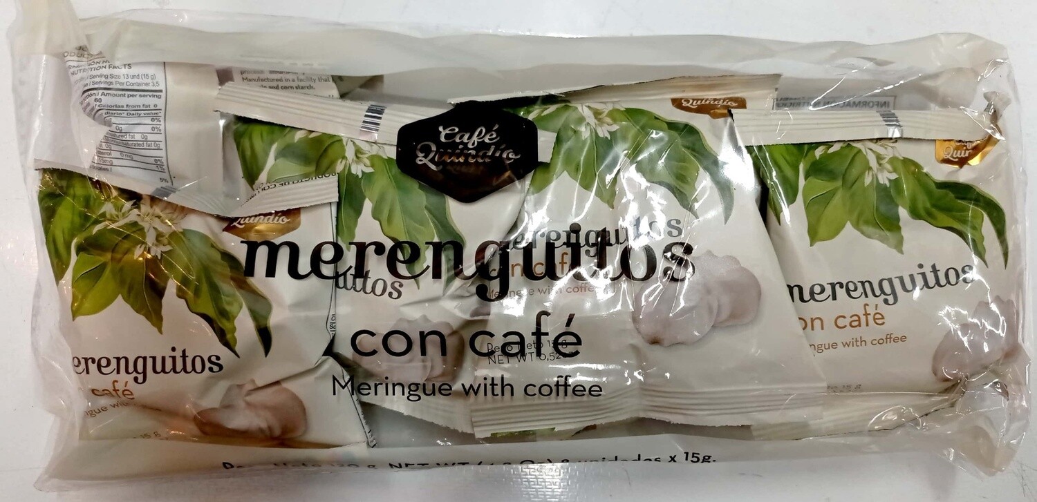 Merenguitos con cafe 15g Bolsa Cafe Quindio, Size: 8 Pack