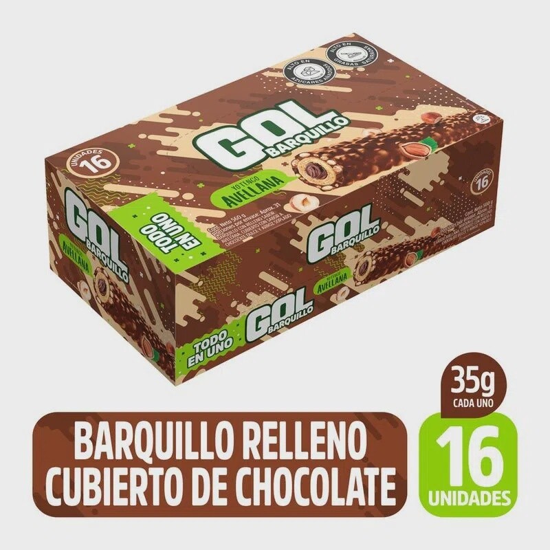Chocolatina Gol Barquillo, Size: Pack 16