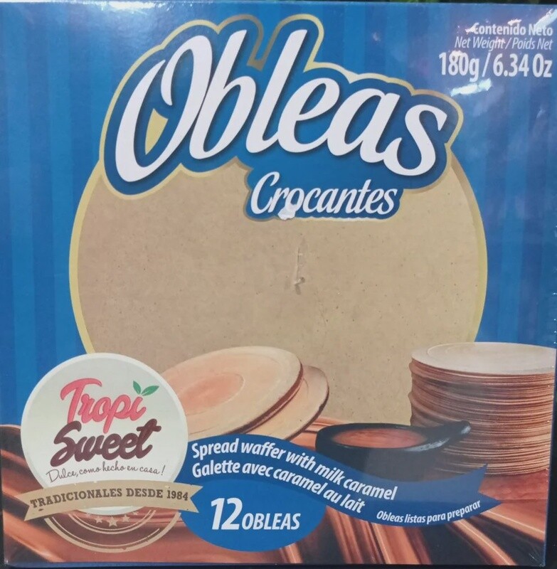 Obleas con Arequipe 12 unidades 180g/6.34Oz Tropic Sweet