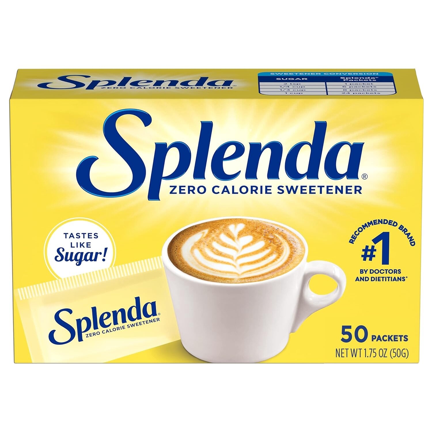 Splenda zero calorías, caja 50 paquetes, 50 g