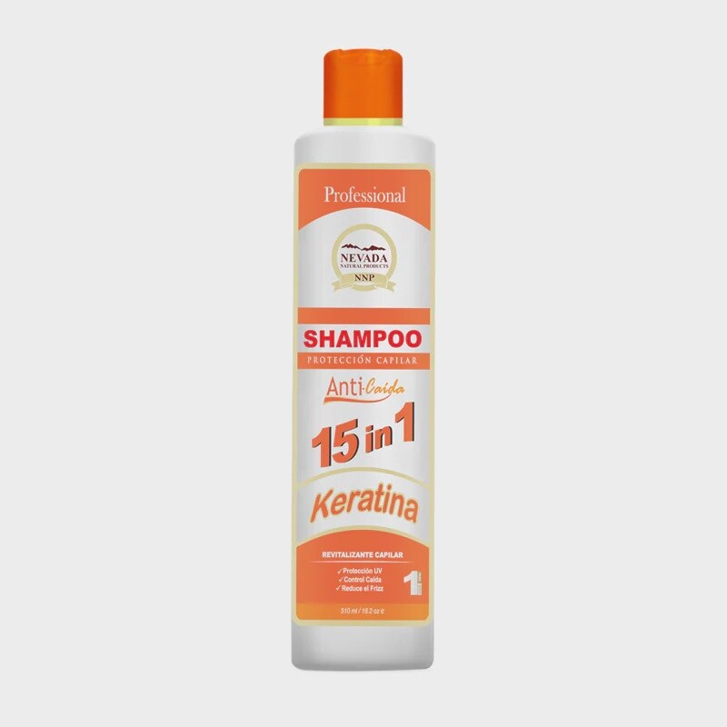 Keratina 15 in 1 AntiCaida Nevada, Size: Shampoo 17.2 oz