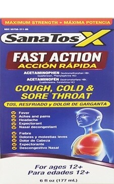 SanaTosX Fast Action, Cough, Cold &amp; Sore Throat, Age12+