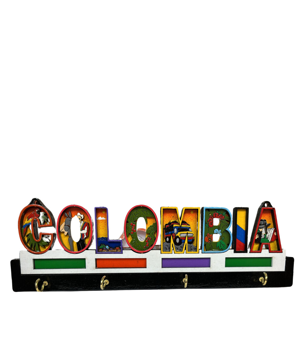 Portallaves Letrero Colombia Artesania, Modelo: Indentado