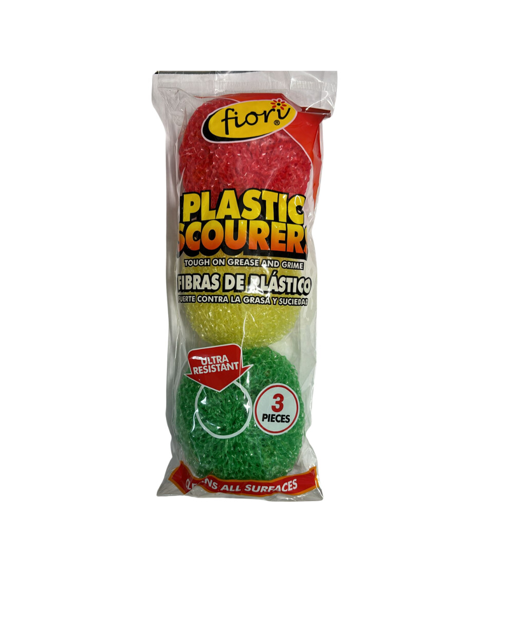 Plastic Scrubber 3 pcs / Esponjas Plastico Fiori