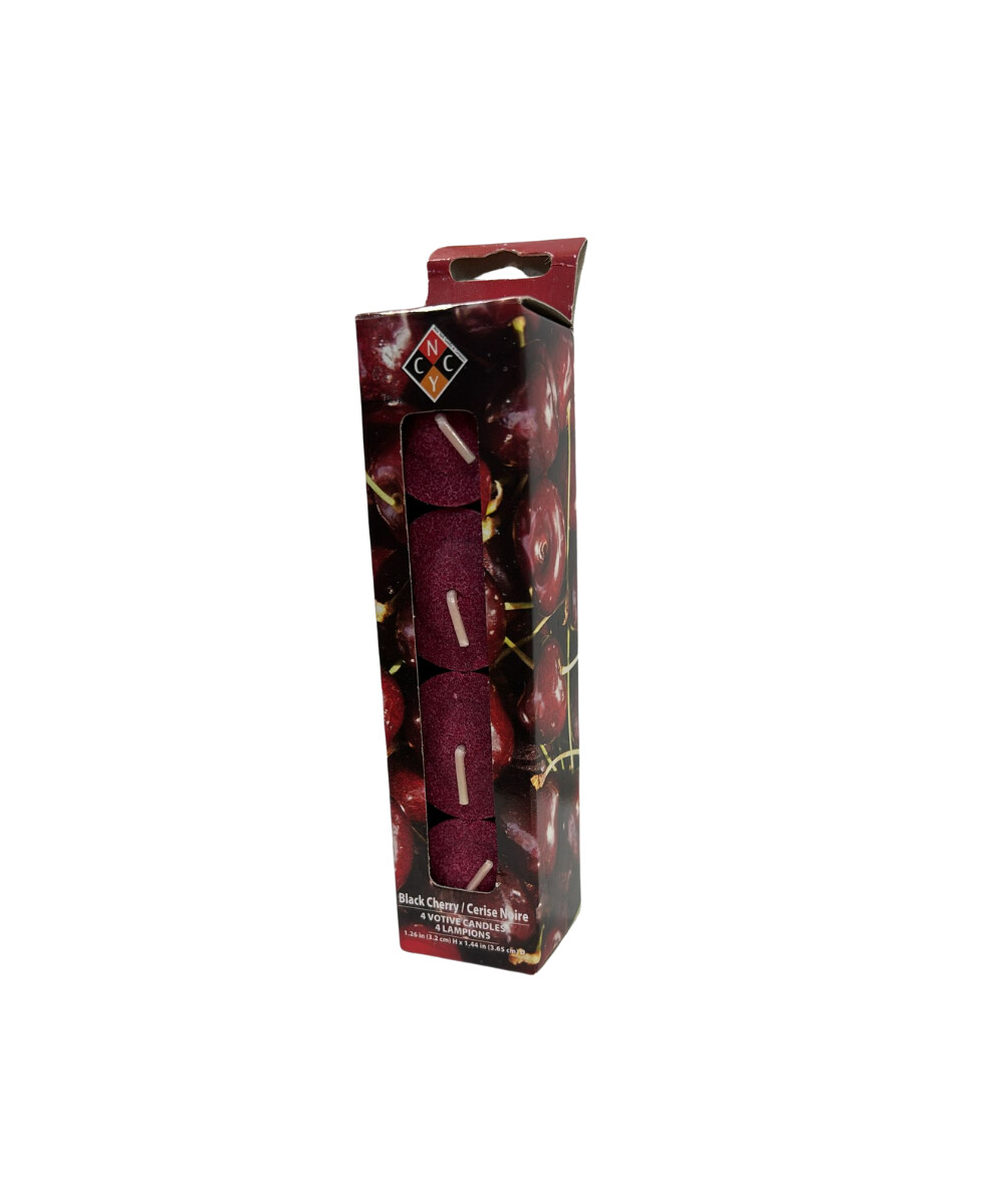 4 Votive Candles Black Cherry