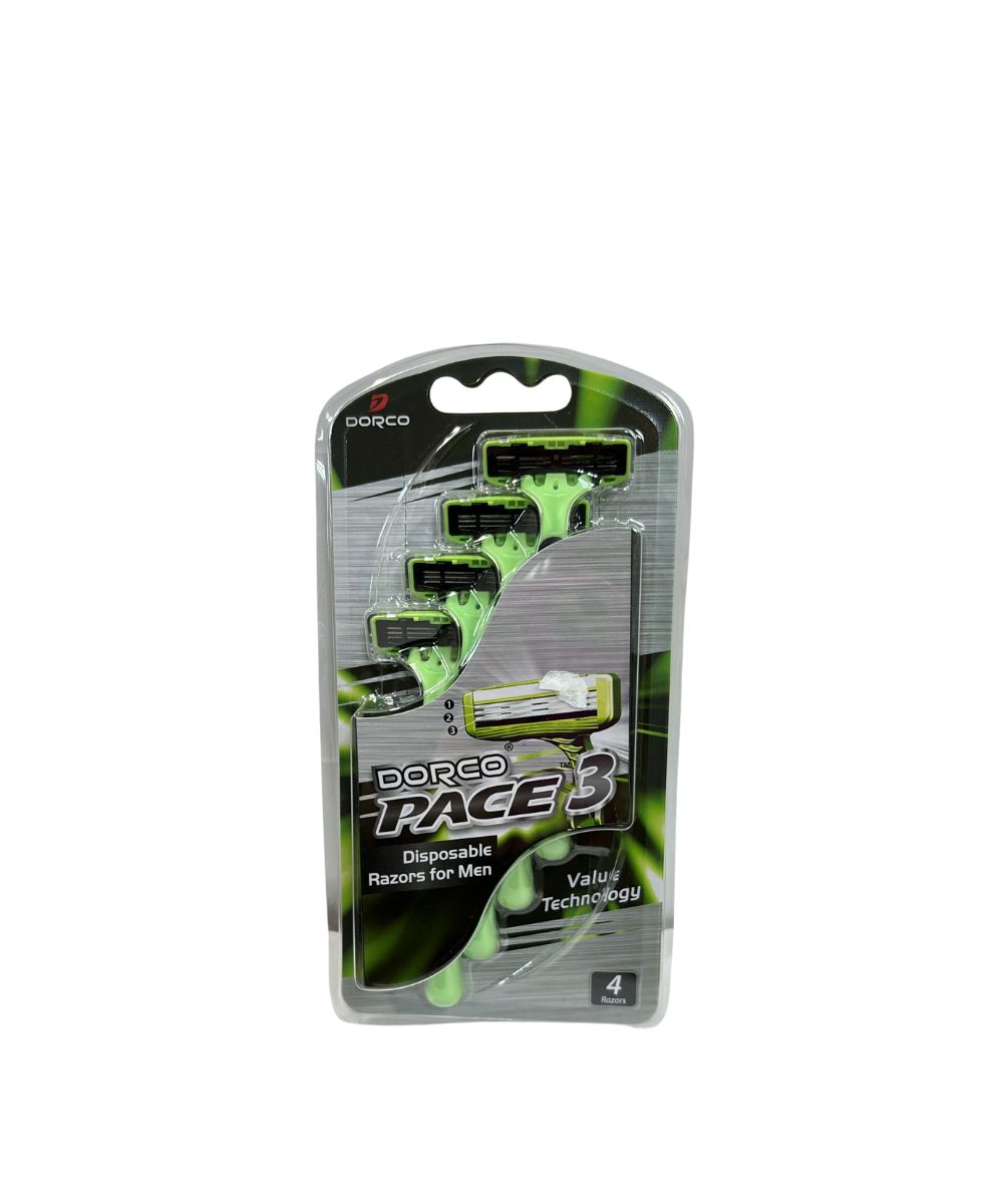Disposable Razor 3 Blade 4 Count Dorco Pace 3