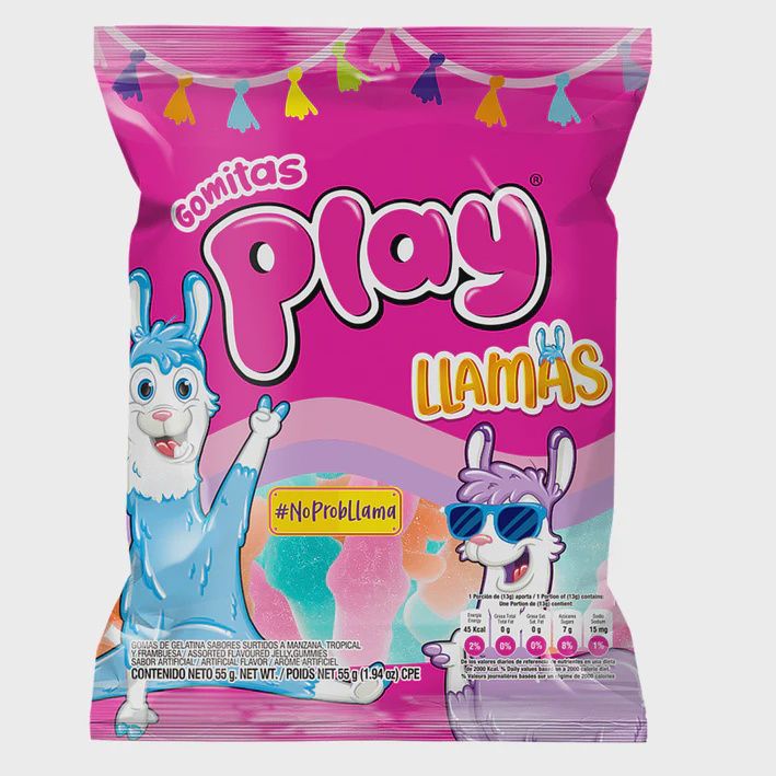 Gomitas Play 55g, Flavor: LLamas