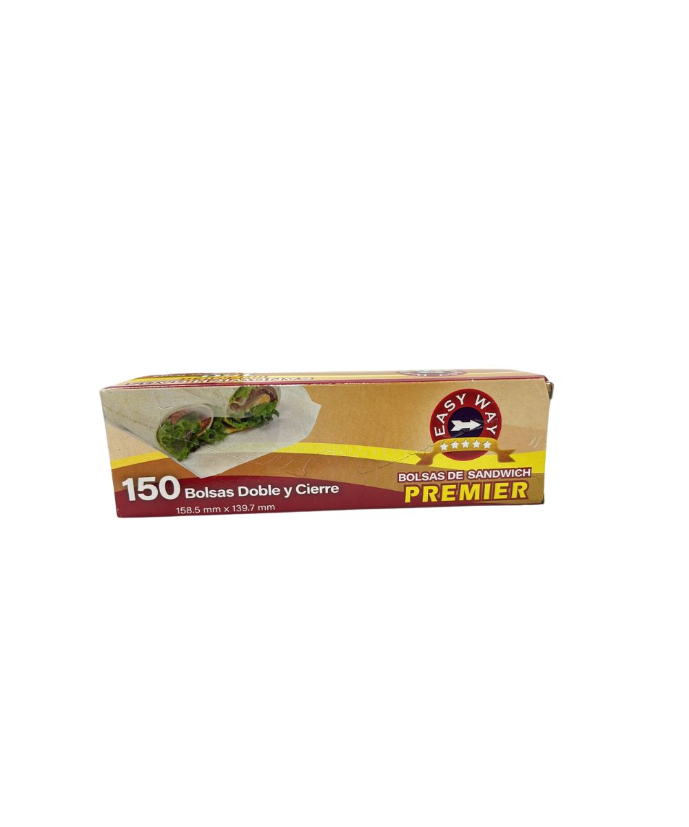 Bolsas de Sandwich Doble y Cierre 150 Bolsas