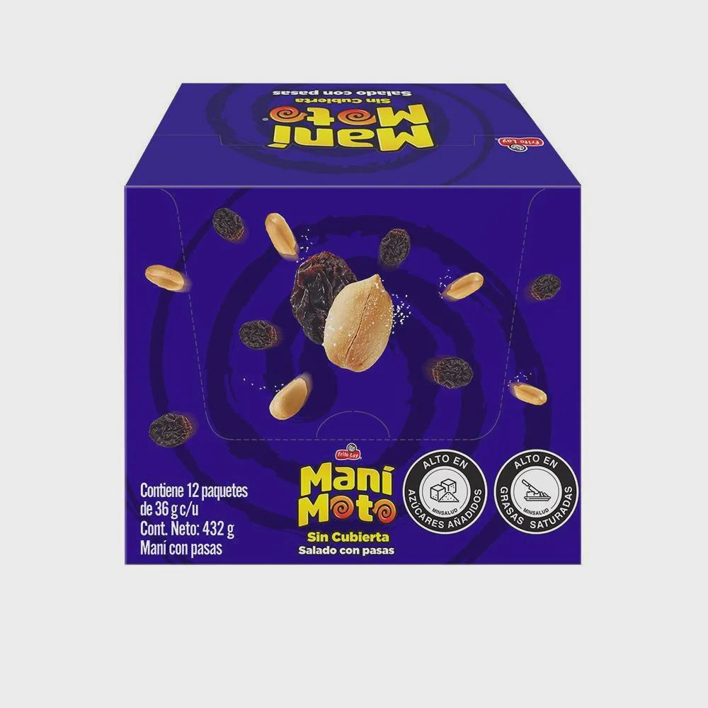 Mani  Moto Salado Con Pasas, Size: Pack 12