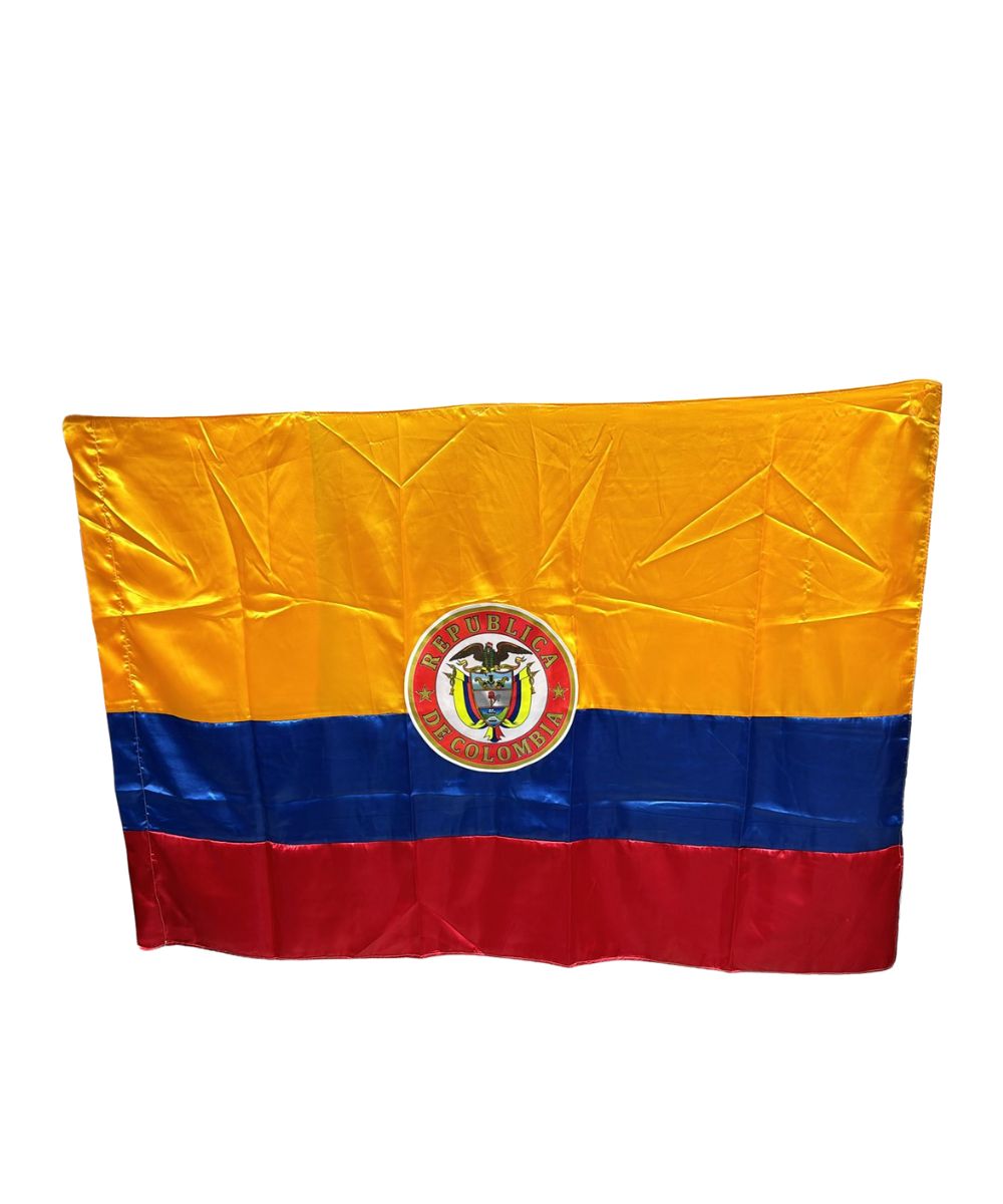 Bandera Colombia Grande con Escudo