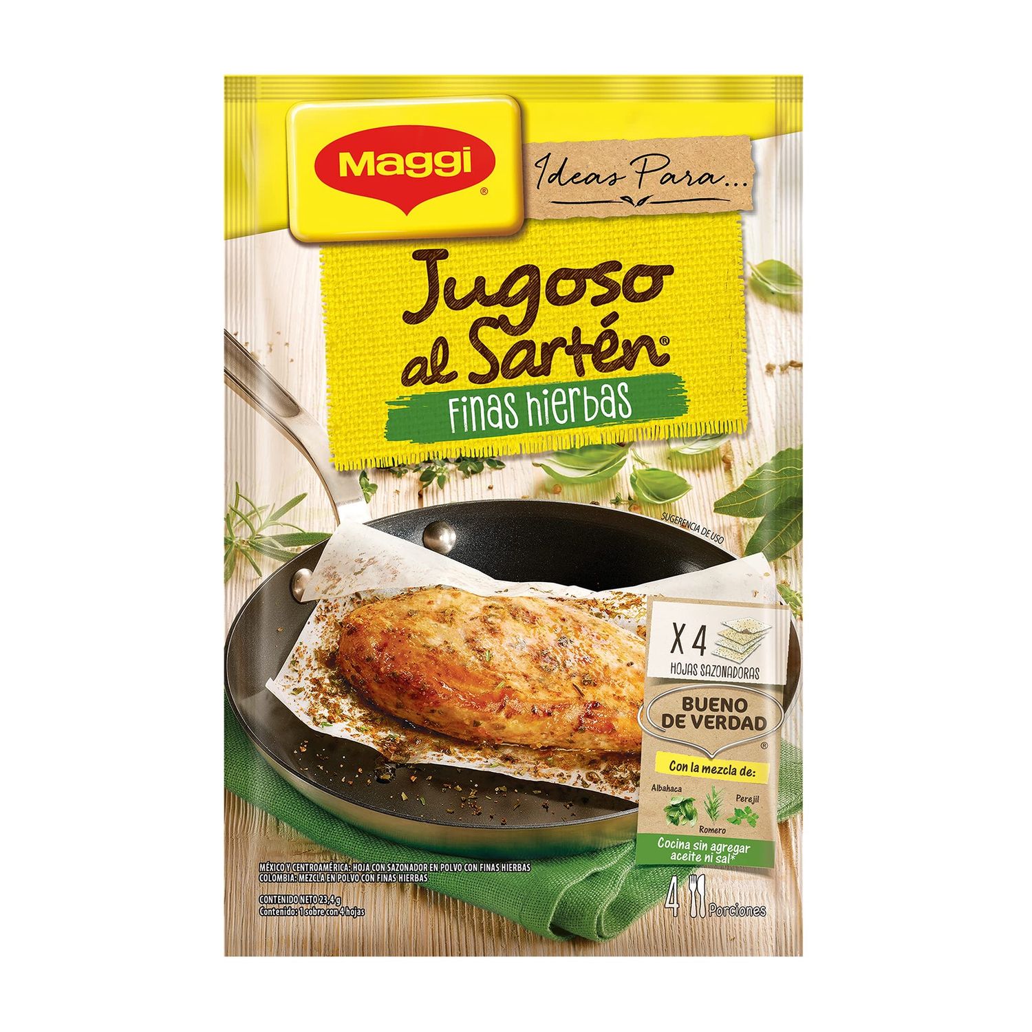 Sazonador Jugoso al Sarten Finas Hierbas Maggi 23g