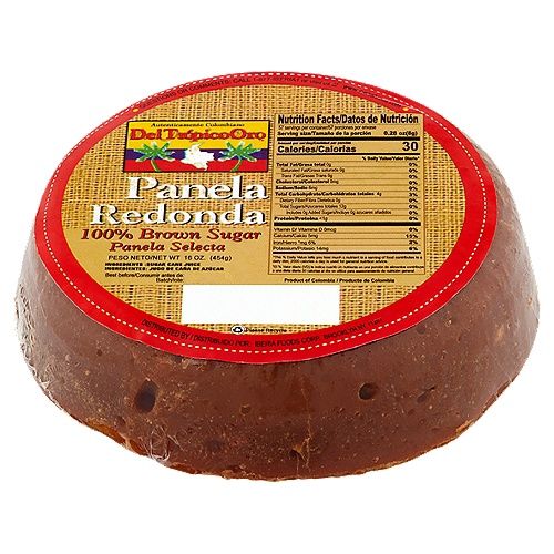 Panela Redonda 16oz/454g Del Trópico Oro