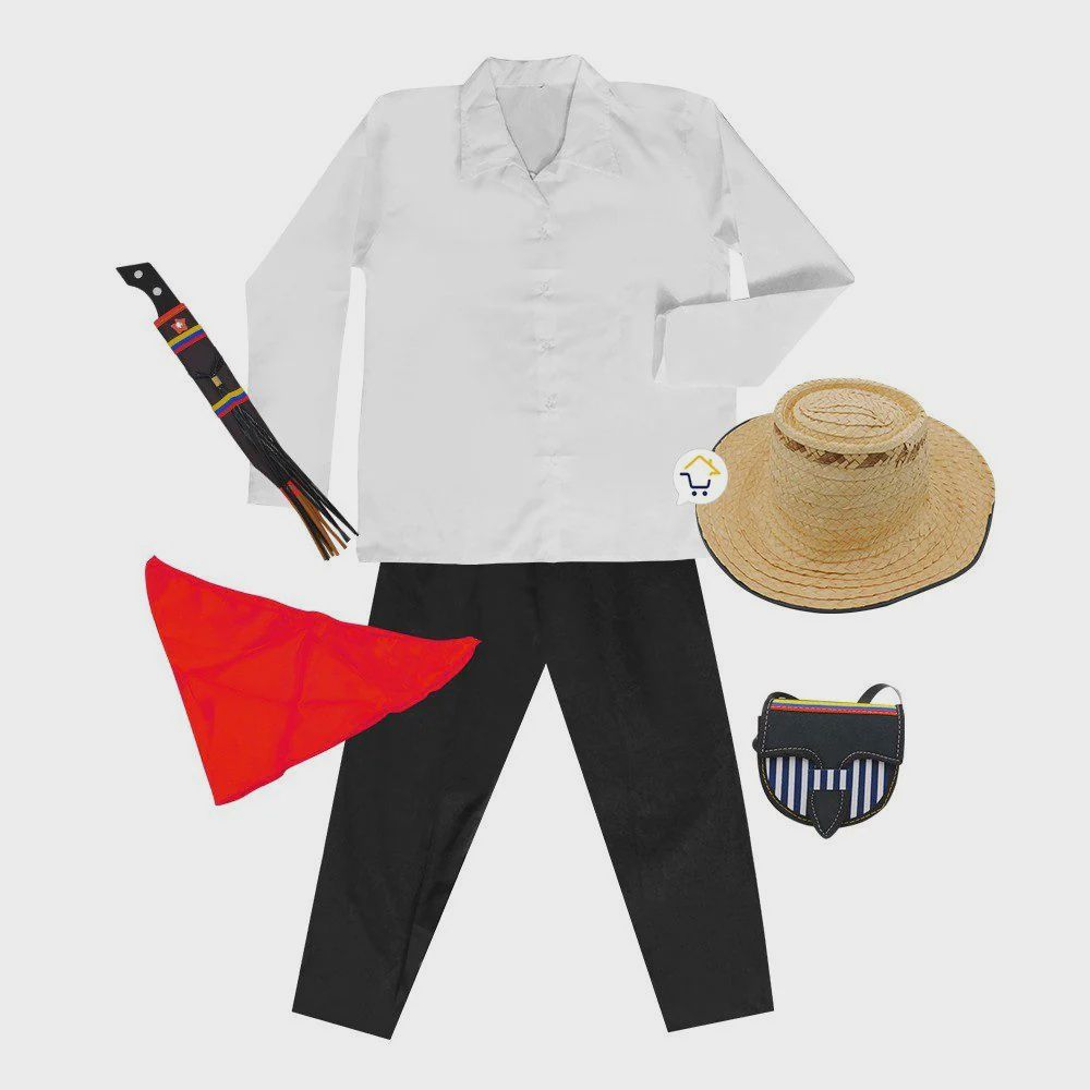 Traje Tipico Colombiano Campesino, Modelo: Niño, Size: 4